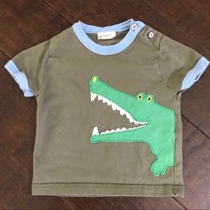 Mini Boden alligator appliqué shirt 6-12 mos